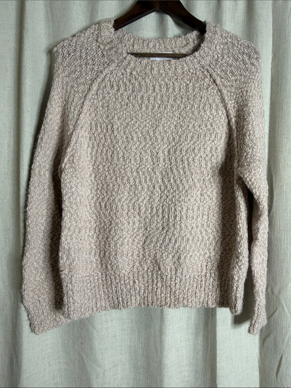 Textured Crewneck Sweater in Light Taupe